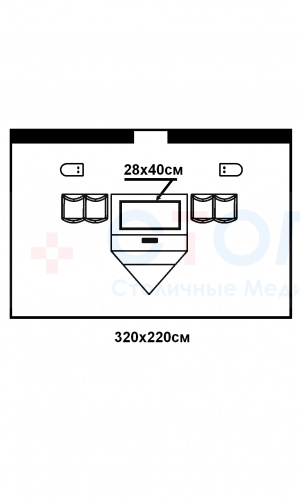 Простыня хирургическая (для вертикальной изоляции) 320x220cм стерильная фото 2