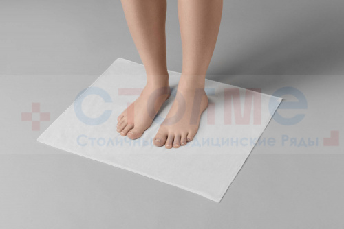 Коврик из спанлейса трехслойный, 45х45 см, белый, 1 шт/упк