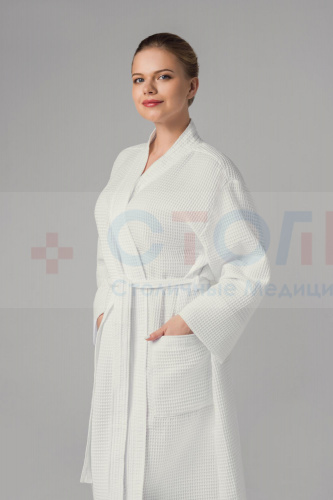 Халат вафельный, 50-52, белый, 1 шт/упк