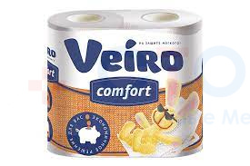 Туалетная бумага двухслойная VEIRO Comfort, белый, 4 шт/упк Туалетная бумага двухслойная VEIRO Comfort, белый, 4 шт/упк