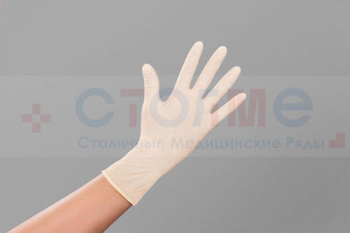 Перчатки латексные опудренные Safe&Care, L, прозрачный, 100 шт/упк