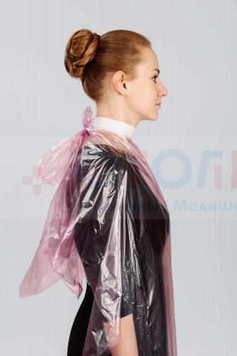 Пеньюар стандарт из полиэтилена, 160х110 см, Сливовый, 50 шт/упк
